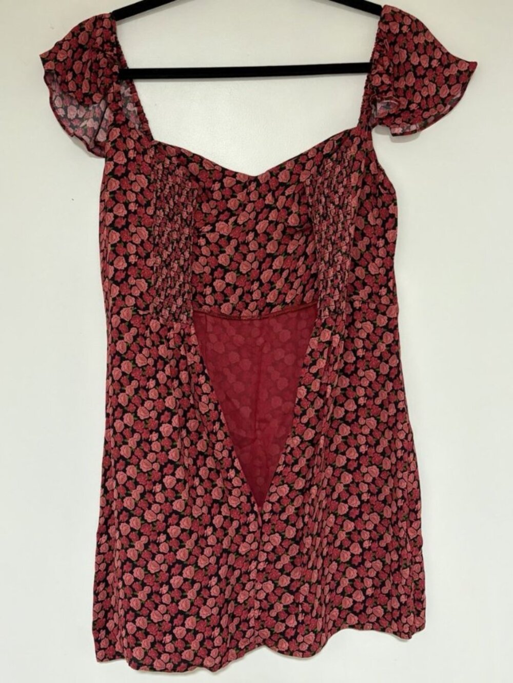 Summer Away Red Floral Gill Mini Dress Size Xs New — image 4 of 8